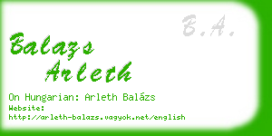 balazs arleth business card